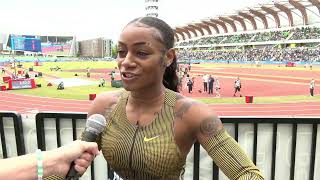 ShaCarri Richardson Womens 100m 1st Place Eugene Diamond League Nike Prefontaine Classic 2024 [upl. by Ynettirb]