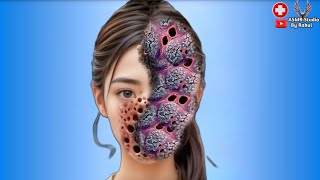 Asmr Remove Maggots Warts Treatment Animation Face Treatment ASMRStudioByRahul [upl. by Amador275]