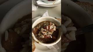 Gumbo At The Market Cafe on Decatur in The French Quarter in New Orleans nolaeats gumbo [upl. by Eiramnwad]