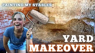 Stable Painting 2 Stables in 2 days  Yard Makeover  Part 2 [upl. by Eiramadnil]