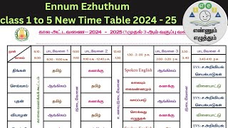 Ennum Ezhuthum Class 1 to 5 Time Table 2024  2025  EE Class Time Table [upl. by Abrahan]