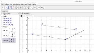 GeoGebra  44 Vektor fra punkt V [upl. by Nadnerb]