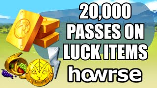 OPENING 20000 PASSES OF LUCK ITEMS ON HOWRSE  Howrse Test Server [upl. by Atnek]