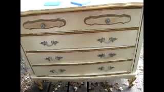 Refinishing Bellas French Provincial Furniture  Shabby Chic part 2 [upl. by Nerac]