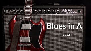 Blues Backing Track in A 55bpm [upl. by Dessma388]