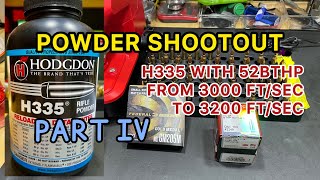 Powder Shootout Part IV Testing H335 with Hornady 52BTHP Shooting 3000 to 3200 ftsec [upl. by Galanti]