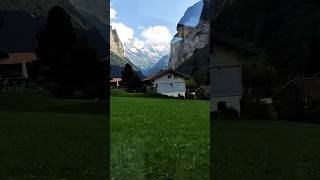 Majestic Village Switzerland travelandphotography lauterbrunnen swissnature mountains [upl. by Adnema]