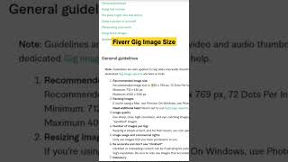 Fiverr Gig Image Size  fiverrgigs freelancing makemoneyonline tech [upl. by Ajnot]