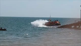 Selsey lifeboat launch day 2015 last Slipway launch [upl. by Shadow479]