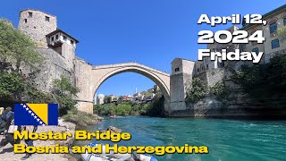 Mostar Bridge Bosnia and Herzegovina walking with just ambient sound [upl. by Iur]