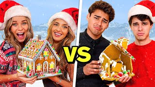 BOYS vs GIRLS Gingerbread House Competition [upl. by Rochus]