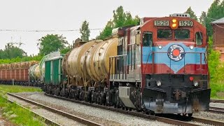 Тепловоз С367i 1529 на ст Сангасте  GE C367i 1529 at Sangaste station on way to Tapa [upl. by Yssis]