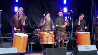 Clanadonia playing their quotScotland the Bravequot mix during Perths 2022 Robert Burns Celebrations [upl. by Newsom345]