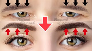 EYEBROW LIFTING MASSAGE  Fix Droopy Eyelids Sagging Forehead  Make Your Eyes Bigger [upl. by Luba]