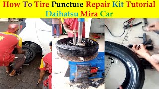 How To Tire Puncture Repair Kit Tutorial  Daihatsu Mira CarKMHO VLOG [upl. by Winona]