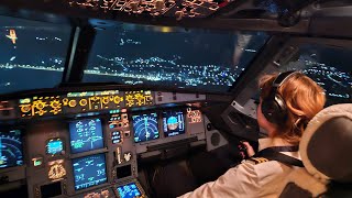 Beautiful FEMALE PILOT Takeoff Airbus A320  Cockpit View [upl. by Etana509]