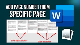 How To Insert Page Number In Word From Specific Page 2024 [upl. by Eltsyek291]