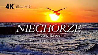 Niechorze czerwiec 2022 4K drone piano music nature travel Baltic see Poland June [upl. by Naffets]