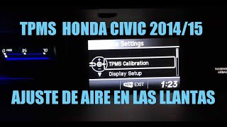 TPMS Honda Civic 2014 calibración de aire en las llantas [upl. by Ecienaj]