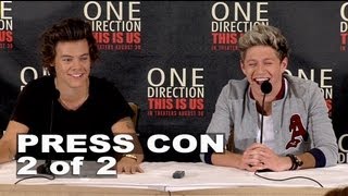 One Direction This is Us Harry Styles amp Niall Horan Press Conference 2 of 2  ScreenSlam [upl. by Debera]