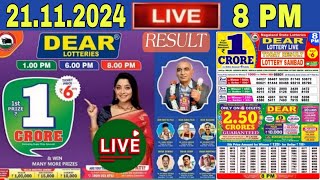 LIVE Lottery 8PM Dear nagaland state lottery live draw result 21112024  Lottery live [upl. by Castora685]