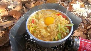 A Walk In The Woods  Trangia MIni amp SOTO GStove Bean Sprout Ramyeon [upl. by Ariaes]