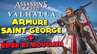 COMMENT OBTENIR LARMURE ST GEORGE  ÉPÉE et BOUCLIER  TOUT CE QUIL FAUT SAVOIR  AC VALHALLA SLAP [upl. by Mufi]