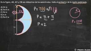 problema perimetros 103  semicircunferencia [upl. by Thissa]