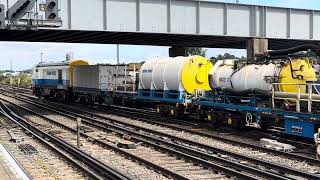 20901 amp 20905 with the Balfour Beatty drain train departing Eastleigh on their return to Woking [upl. by Sacci248]