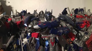 PrimeVsPrime’s Entire Transformers Movie Universe Optimus Prime Collection Video September 2017 [upl. by Edahc663]