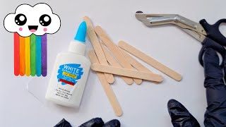 Popsicle Stick Crafts How To Make Popsicle Rainbow Cloud [upl. by Reinald]