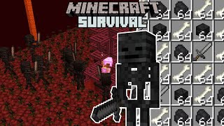 Insane Wither Skeleton Farm  Minecraft 116 Survival 26 [upl. by Fanchet138]