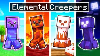 10 SECRET ELEMENTAL Creepers In Minecraft [upl. by Einnep]