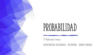 13 Multivariadas Famosas [upl. by Aelem658]