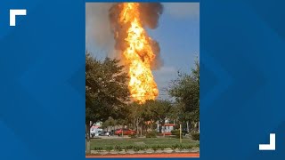 Viewer video of massive Deer Park pipeline fire [upl. by Nirihs]