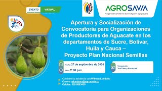 Socialización de los procesos y etapas del proyecto Plan Nacional Semilla  Aguacate [upl. by Gonyea]