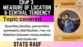 ics stats part1 ch3 quartilesdeciles percentilesrelation between mean median and modestatsrauf [upl. by Tav]
