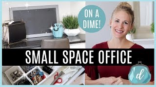 SMALL SPACE ORGANIZING 💙 Desk amp Office Makeover [upl. by Nomzed]