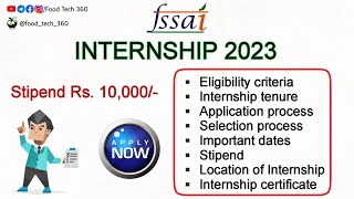 FSSAI INTERNSHIP 2023  All details you should know  Apply now ✅ [upl. by Zaneski]