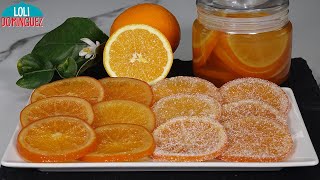 NARANJAS CONFITADAS ESCARCHADAS Y EN ALMÍBAR RECETA MUY FÁCIL  Loli Domínguez  Dulces de Navidad [upl. by Legir15]