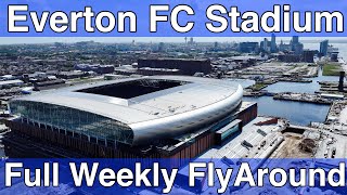 NEW Everton FC Stadium at Bramley Moore Dock A Full FlyAround [upl. by Neffirg]