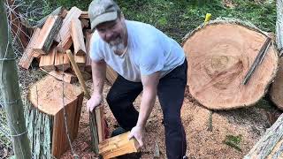 There is Purpose for all — Splitting Maul Comparison — 8 pound versus 6 pound wood upthehill [upl. by Annaerda]