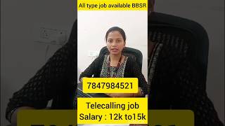 telecalling job vacancy  bhubaneswar shorts viralshorts ytshorts jobs [upl. by Klehm]