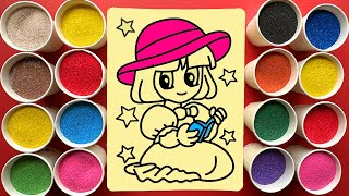 Sand painting Girl with color sand [upl. by Nesilla720]