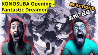 KONOSUBA Opening  Fantastic Dreamer  React Mashup [upl. by Drageruaeb]