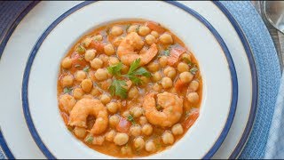 GARBANZOS con LANGOSTINOS un guiso con MUCHO SABOR [upl. by Airetnahs]