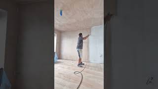 Painting with an Airless Paint Sprayer  Graco with Tritech tip [upl. by Hgielrak305]