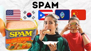 How People Eat Spam  South Korea Hawaii Guam Hong Kong Puerto Rico [upl. by Clapp597]