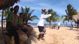 Lebeha Garifuna Drumming Center Hopkins Village [upl. by Ayrotal492]