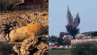 Enormous 80YearOld WWII Bomb Detonated in English City [upl. by Free]